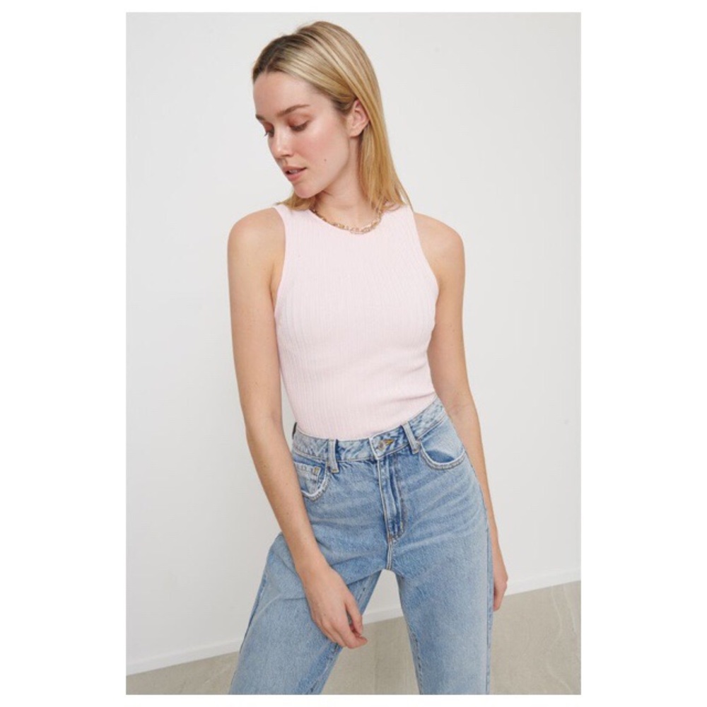 Dynamite | Pink Ribbed Tank Top